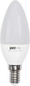 Фото 1/2 Jazzway Лампа светодиодная (LED) «свеча» d38мм E14 220° 7Вт 220-240В матовая тепло-белая желтая 3000К