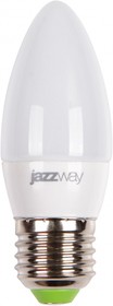 Фото 1/2 Jazzway Лампа светодиодная (LED) «свеча» d38мм E27 220° 7Вт 220-240В матовая тепло-белая желтая 3000К