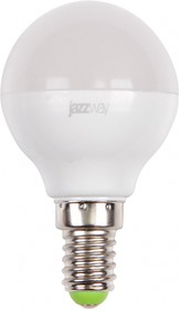 Фото 1/2 Jazzway Лампа светодиодная (LED) «шар» d45мм E14 180° 7Вт 220-240В матовая нейтральная холодно-белая 5000К