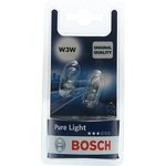 Лампа 12V W3W W2.1х9.5d блистер (2шт.) Pure Light BOSCH