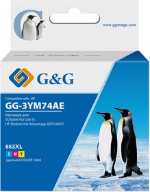 Фото 1/2 Картридж струйный G&G GG-3YM74AE 653 многоцветный (5мл) для HP DeskJet Plus Ink Advantage 6075/6475