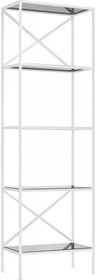 Стеллаж KARIN белый/стекло, 550x300x1750 GW-KARIN-G-W