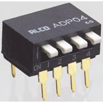 1-1571999-6, Switch DIP OFF ON SPST 6 Piano 0.1A 24VDC PC Pins 2.54mm Thru-Hole ...