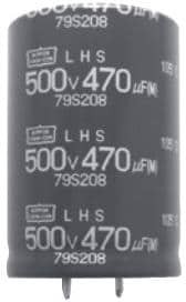 Фото 1/2 ELHS451VSN391MR40S, Aluminum Electrolytic Capacitors - Snap In 390uF 20% 450V Long Life