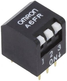 Фото 1/3 A6FR-3101, DIP Switches / SIP Switches 3 Pole Short Actuator (white)
