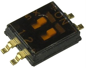 Фото 1/4 DHN-02-T-V, DIP Switches / SIP Switches Half Pitch Dip switch 1.6mm height
