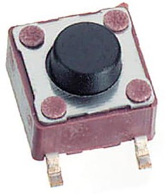 Фото 1/2 DTSM-63K-V-T/R, Tactile Switch, 1NO, 1.3N, 6.2 x 6.2mm, DTSM