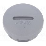 HPM20-SL080, Заглушка, M20, 1,5, Мат-л: полиамид, Корпус: темно-серый, 7мм