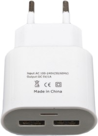 Блок питания (сетевой адаптер) Powerful Travel Charger USB выход 1 А белый, коробка