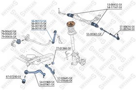 5600512SX, Тяга стабилизатора переднего левая BMW E60/E61 ALL 03  [31306781547]