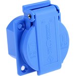 1661050, Blue 1 Gang Plug Socket, 16A, Type F - German Schuko, Outdoor Use