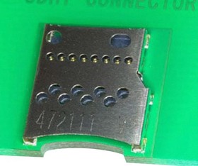 Фото 1/2 SDHT-8BNS-K-307-TB(HF), Гнездо памяти, MicroSD, Push-Pull, 8 контакт(-ов), Медный Сплав, Gold, SDHT