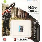 Карта памяти microSDXC UHS-I U3 Kingston Canvas Go! Plus 64 ГБ, 170 МБ/с ...