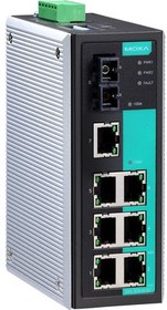 EDS-308-M-SC, Ethernet Switch, RJ45 Ports 7, Fibre Ports 1SC, 100Mbps, Unmanaged
