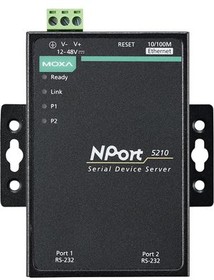 NPORT 5210-T, Serial Server (-40...75°C), 100 Mbps, Serial Ports - 2, RS232