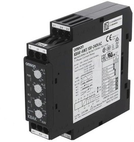 Фото 1/2 K8AK-AW3 100-240VAC, Модуль: реле контроля тока, ток AC, Uпит: 100-240ВAC, DIN, SPDT