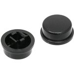 L-KLS7-TSC12-RB, Колпачок для кнопки тактовой, 12мм, h=5.8мм, чёрный