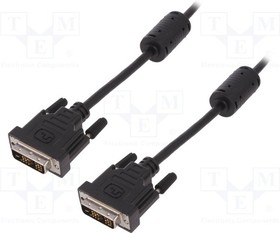 AK-320100-020-S, Cable; DVI-D (18+1) plug,both sides; 2m; black; 30AWG; Core: Cu