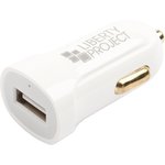 Автомобильная зарядка LP с USB выходом + кабель USB Type-C 2.1A белая, европакет