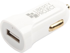 Фото 1/4 Автомобильная зарядка LP с USB выходом + кабель USB Type-C 2.1A белая, коробка