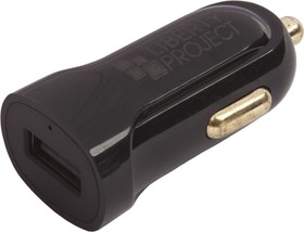 Фото 1/4 Автомобильная зарядка LP с USB выходом + кабель USB Type-C 2.1A черная, европакет