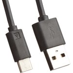 Автомобильная зарядка LP с USB выходом + кабель USB Type-C 2.1A черная, европакет