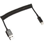 USB кабель LP для Apple 8 pin пружина 1 м. черный, европакет