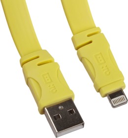 Фото 1/3 USB Дата-кабель линейка см. ft для Apple 8 pin плоский 1,2 метра, желтый, европакет