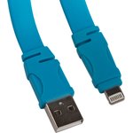 USB Дата-кабель линейка см. ft для Apple 8 pin плоский 1,2 метра, синий, европакет