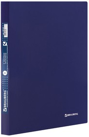 Фото 1/9 Папка с боковым металлическим прижимом и внутренним карманом BRAUBERG "Диагональ", темно-синяя, до 100 листов, 0,6 мм, 221357