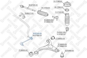 56-07304-SX, 56-07304-SX_тяга стабилизатора переднего левая!\ Hyundai Santa Fe all 05