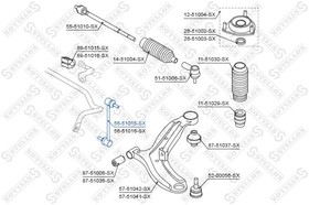 Фото 1/4 56-51015-SX, 56-51015-SX_тяга стабилизатора переднего левая!\ Hyundai Getz 02