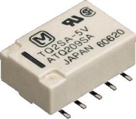 TQ2SA-9V, Surface Mount Non-Latching Relay, 9V dc Coil, 15.5mA Switching Current, DPDT
