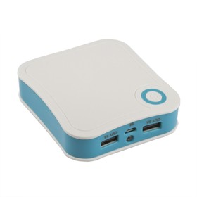Фото 1/2 Универсальный внешний аккумулятор LP Li-ion 7800mAh 2 USB выхода 1А + 2,1А, белый с синим, коробка
