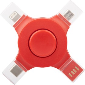 USB адаптер 4 в 1 для зарядки устройств Micro USB, USB Type-C, для Apple 8 pin, цвета в ассортименте