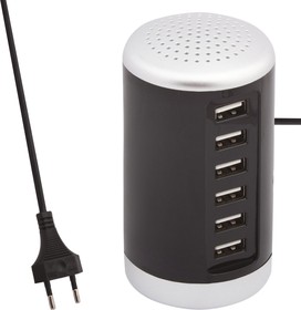 Фото 1/3 Блок питания (сетевой адаптер) USB Desktop Charger XLD-6 6 Port черный