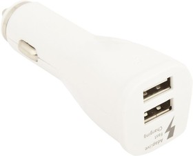 Фото 1/2 Автомобильная зарядка для Samsung Car Adapter Fast Charge 2 USB выхода + кабель USB Type C белая