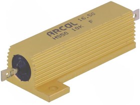 Фото 1/2 HS50 10K F, Резистор: проволочный, с радиатором, винтами, 10кОм, 50Вт, ±1%