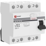 Выключатель дифференциального тока (УЗО) 4п 40А 30мА тип AC ВД-100 (электромех.) PROxima EKF elcb-4-40-30-em-pro
