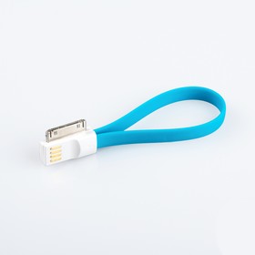 Фото 1/3 USB Дата-кабель на магните для Apple 30 pin синий, коробка