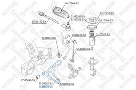 5700093SX, Рычаг нижний правый MITSUBISHI OUTLANDER 2.0/2.4 02  [4013A010]