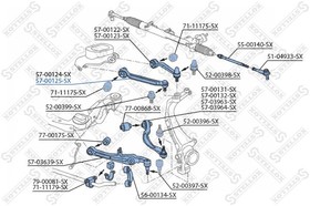 5700125SX, Рычаг передний верхний правый AUDI A6 ALL 04 /A8, VW PHAETON ALL 02  [4E0407506E]