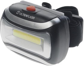 Фото 1/2 Фонарь Ultraflash LED5380 (фонарь налобн.черн. 3 Вт COB LED, 3 реж, пласт, пакет)