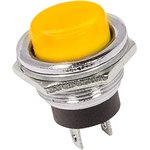 36-3354, Выключатель-кнопка металл 250V 2А (2с) OFF-(ON) ø16.2 желтая (RWD-306)