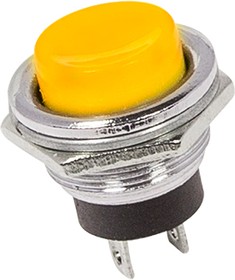 Фото 1/2 36-3354, Выключатель-кнопка металл 250V 2А (2с) OFF-(ON) ø16.2 желтая (RWD-306)