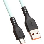 USB кабель "LP" Micro USB "Extra" TPE бирюзовый