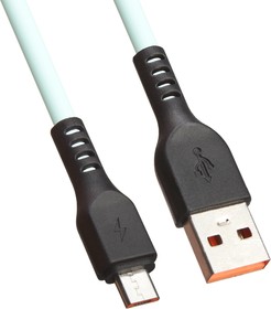 Фото 1/2 USB кабель "LP" Micro USB "Extra" TPE бирюзовый
