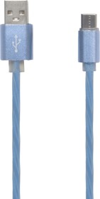 Фото 1/2 USB кабель "LP" Micro USB косичка 1м голубой