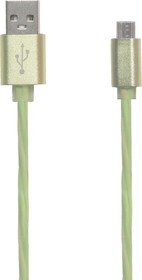 Фото 1/2 USB кабель "LP" Micro USB косичка 1м зеленый