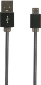 Фото 1/2 USB кабель "LP" Micro USB металлическая оплетка 1м черный